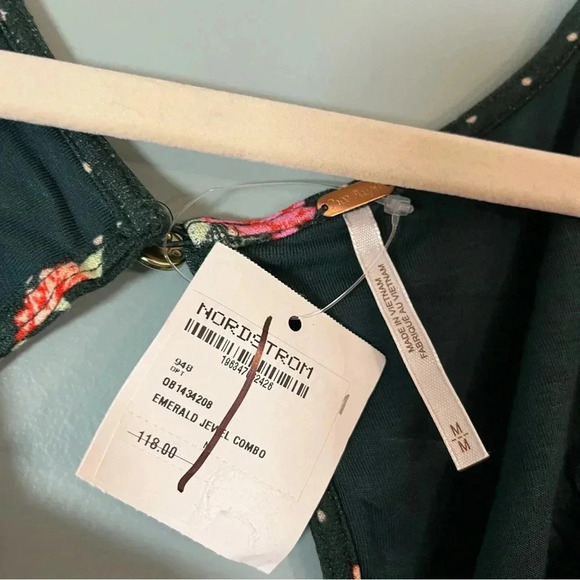 NWT Free People Women’s Celia mini dress Emerald Jewel combo size medium - Picture 3 of 12